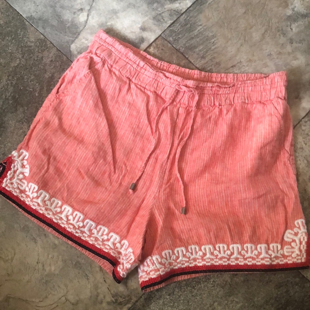 Anthropology 100% linen shorts medium
